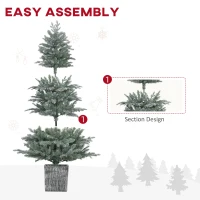 HOMCOM 5ft Tall Artificial Christmas Tree with Realistic Branches, Pot Stand and 1140 Tips, Xmas Decoration, Green(m-6)