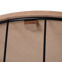 HOMCOM Kaffeetisch mit Stauraum, Beistelltisch, Couchtisch, Nachttisch, Metall MDF, Natur, Ø39,5 x 43 cm(m-7)