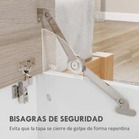 HOMCOM Arcón de Almacenamiento con Tapa Carga Máx. 120 kg para Dormitorio Salón 100x40x40 cm Natural y Blanco(m-5)
