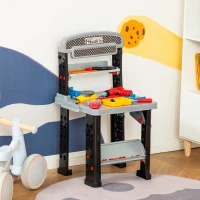 HOMCOM 79 Piece Kids Workbench Construction Toy w/ Storage Compartment Box Electric Drill Ages 3+ Years(m-10)