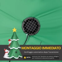 Outsunny Albero di Natale Gonfiabile con Babbo Natale e Cagnolino, Luci LED e Gonfiatore Incluso, 112x80x180cm(m-6)