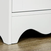 HOMCOM Freestanding 4-Door Kitchen Cupboard, Storage Cabinet Organizer with 4 Shelves, White(m-9)