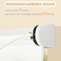 HOMCOM Fensterrollo mit Fernbedienung, USB-Schnittstelle, aufladbarer Akku, 90 cm x 180 cm x 7 cm, Weiß(m-6)
