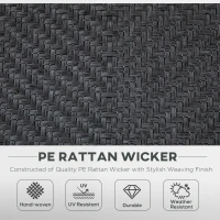 Outsunny Set of Two Folding Garden Chairs, with Seven-Position Adjustable Backs - Grey(m-6)