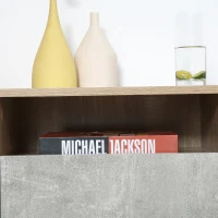 HOMCOM Set 2 Comodini Sospesi con Cassetto e Ripiano 45x35x27.5cm - Grigio e Color Legno(m-8)