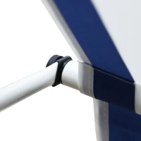 Outsunny Toldo Manual Retráctil para Exterior 197x250x200/300cm Toldo Enrollable con Altura Ajustable y Manivela Color Azul y Blanco(m-9)