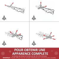 HOMCOM Sapin de Noël Artificiel Lumineux 120H cm Fibre Optique Multicolore + Support Pied 130 Branches étoile Sommet Brillante Vert(m-8)