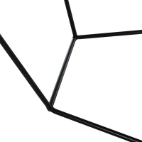 HOMCOM Mesa de Centro Metálica Mesita Auxiliar Redonda para Comedor Sala de Estar 51x51x44 cm Negro(m-7)