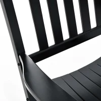 Outsunny Outdoor Porch Rocking Chair Armchair Wooden Patio Rocker Balcony Deck Garden Seat Black(m-9)