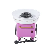 HOMCOM Zuckerwattemaschine Zuckerwattegerät 450-550 W Zuckerwatte 2 Heizröhren mit 10 Stäbchen Edelstahl Alu (Modell 2/Pink)(m-7)