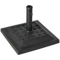 Outsunny Base para Sombrilla de Jardín de 12 kg para Mástil Ø32/38 mm para Terraza Patio Balcón 44x44x33 cm Negro(m-10)