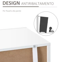 HOMCOM Mobiletto Salvaspazio Multiuso per Ingresso, Salotto o Bagno in Legno Bianco, con Luci LED Colorate, 107x35x97cm(m-6)
