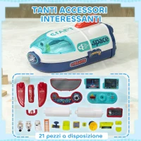 AIYAPLAY Banco da Lavoro Giocattolo da 21 Pezzi a tema Spaziale con Suoni e Luci, in PP e GPPS, 45.5x24x52.5 cm(m-6)