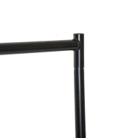 HOMCOM Portant à Vêtements avec Roulettes Tringle a Vêtement solide Charge 140 Kg 180 x 60 x 170 cm Porte-Manteau en acier noir(m-8)