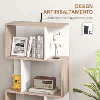 HOMCOM Libreria di Design Scaffale Ufficio Legno Moderna 3 Ripiani 60 × 24 × 111.4cm(m-5)