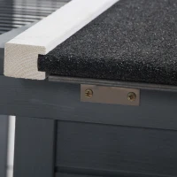 PawHut Rabbit Hutch Outdoor, Guinea Pig House, Bunny Run Cage with Openable Top for 1-2 Rabbits, 123 x 120 x 52cm, Grey(m-9)