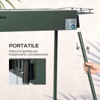 Outsunny Barbecue a Carbonella con 2 Griglie e Cestini Laterali, 94x39x70cm, Verde Scuro(m-7)
