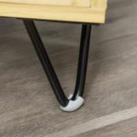 PawHut Cama de Madera para Perros Gatos Cama Cesta para Mascotas Pequeñas con Cojín Acolchado Asas y Patas de Acero 70x45x32 cm Roble y Negro(m-9)