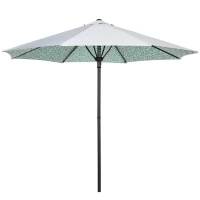 Outsunny Sonnenschirm, leichtes Öffnen und Schließen, Windhaube, zweiteiliger Metallmast, grün, 2,92 x 2,92 x 2,50 m(m-1)