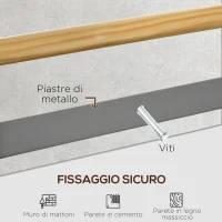 HOMCOM Spalliera Svedese da Palestra in Legno di Faggio con 13 Barre, 78x27x240cm(m-5)