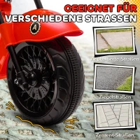 AIYAPLAY Elektro-Kinder-Motorrad, 3 Räder, 6V Batterie-Betrieb, Scheinwerfer, Musik, für Kinder im Alter von 3-6 Jahren, Rot(m-5)