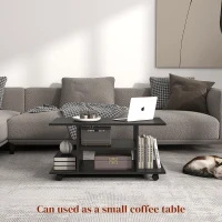 HOMCOM Modern TV Cabinet Stand Storage Shelves Table Mobile Bedroom Furniture Bookshelf Bookcase Black(m-6)