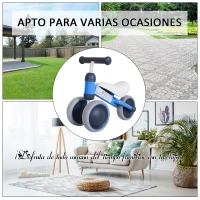HOMCOM Correpasillos Compacto sin Pedales con Sillón Cómodo Estructura de Aluminio Soporta hasta 20kg 47x19x35cm Azul(m-6)
