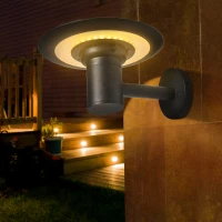 Outsunny Gartenlicht Gartenbeleuchtung Outdoor-Beleuchtung, wetterbeständig,  25 cm x 23,5 cm x 22 cm, Schwarz(m-2)