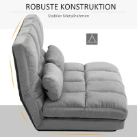 HOMCOM Bodenstuhl Bodensessel mit Liegefunktion Verstellbarer Rückenlehne Sitzkissen Relaxsessel zum Fernsehen, Lesen Meditationsstuhl Lazy Sofa Lesesessel für Meditation Yoga Büro Grau(m-5)