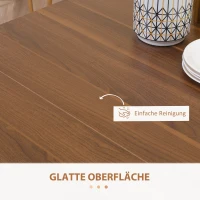 HOMCOM Esstisch, Klapptisch, ausziehbar, glatte Oberfläche, Holz+Stahl, braun, 60-180 x 85 x 75cm(m-6)