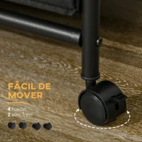 HOMCOM Perchero para Ropa con Ruedas 6 Cajones de Tela Barra para Colgar para Pasillo Dormitorio 63,5x40x172,5cm Marrón Rústico(m-6)