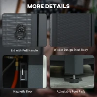 Outsunny 71 x 71cm 40000 BTU Gas Firepit Table - Black/Dark Grey(m-7)