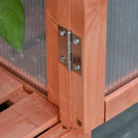 Outsunny Garden Cold Frame Polycarbonate Greenhouse with Adjustable Shelves, Double Doors, Openable Top Covers, Grow House for Flower Vegetable Plants, 80 x 47 x 138cm, Orange(m-7)