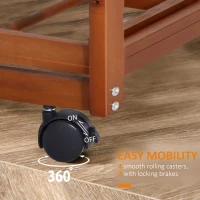 HOMCOM Rolling Kitchen Island Trolley Cart Drawer Shelves Basket Wheels W/  6 Bottle Wine Rack, Honey Colour(m-5)