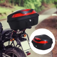 HOMCOM Baúl Moto Universal 48L + Llaves y Accesorios Equipaje Caja de Moto Topcase Casco para Motocicleta Ciclomotores Scooter(m-2)
