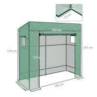 Outsunny Invernadero de Exterior con Ventanas de Malla y Puerta con Cremallera para Cultivar Plantas Flores 196x77x197 cm Verde(m-3)
