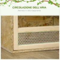 PawHut Terrario per Rettili in Legno con Porte in Vetro Scorrevoli e Pannelli in Rete, 60x29.5x29.5cm(m-7)