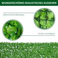 Outsunny Künstlicher Hecken-Sichtschutz, UV-geschützt, Sichtschutzgitter mit Blättern, Hecken-Zaun, 300 x 100 cm, Grün(m-6)