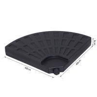 Outsunny Lot de 4 pieds de parasol poids de lestage pour parasols déportés - A remplir d'eau jusqu'à 52 kg ou de sable jusqu'à 60 kg - dim. totales 48L x 48l x 8H cm polyéthylène haute densité noir(m-3)