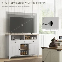 HOMCOM Aparador de Cocina Mesa para Televisores de 50 Pulgadas con 3 Cajones 2 Puertas 120x38x81,5 cm Blanco(m-6)