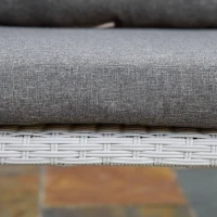 Outsunny Conjunto de Muebles de Ratán y Aluminio Juego de Muebles de Jardín 4 Piezas Mesa de Café Sofá de 3 Plazas y 2 Sillones con Cojines para Terraza Exterior Gris(m-8)