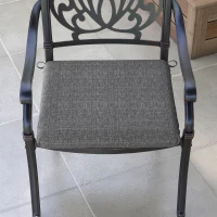 Outsunny Conjunto de 4 Cojines para Sillas de Comedor 47x47x7cm Impermeable y Protección UV 50+ para Interior y Exterior Gris(m-7)