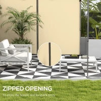 Outsunny Set of Two 3 x 3(m) Replacement Zipped Gazebo Walls - Beige(m-5)