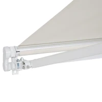 Outsunny Toldo para Patio Balcón Terraza y Jardín con brazo articulado de Aluminio y tela de Poliéster de 280g/m2 300x250cm Resistente al Agua y UV con Manivela Blanco(m-6)