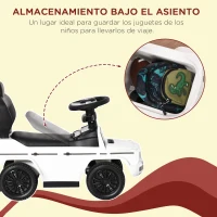 HOMCOM Correpasillos para Niños con Licencia Mercedes G350 Coche Correpasillos para Niños de 1-3 Años con Bocina Capota Extraíble y Barandilla Carga 25 kg 85,5x40,5x95 cm Blanco(m-6)