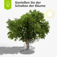 Outsunny Baumbank Rundbank 360° Gartenbank Sitzbank Baum Bank Metall ∅160cm(m-6)