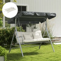 Outsunny Back and Seat Cushion Replacement with 2 Pillows, Patio Chair Cushions Set with Ties, White(m-7)