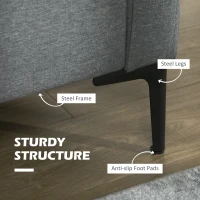 HOMCOM Two-Seater Sofa, with Steel Legs - Grey(m-6)