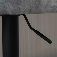 HOMCOM Set 2 Sgabelli da Bar con Altezza Regolabile, Rivestimento Finta Pelle e Schienale, Grigio Chiaro(m-7)