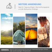 Outsunny Campingzelt, Wurfzelt für 2-3 Personen, Vorraum & Schlafbereich, wasserdicht, 426 x 206 x 154 cm, Hellblau(m-6)